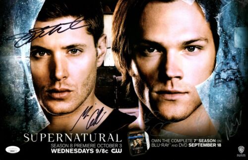 SUPERNATURAL CAST SIGNED AUTOGRAPH 11X17 POSTER ACKLES PADALECKI +5 JSA XX76671 COLLECTIBLE MEMORABILIA