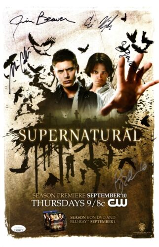 SUPERNATURAL MULTI SIGNED AUTOGRAPHED 11X17 POSTER COLLINS KRIPKE BEAVER +2 JSA COLLECTIBLE MEMORABILIA
