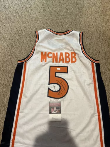 SYRACUSE ORANGE- DONOVAN MCNABB SIGNED AUTOGRAPH BASKETBALL JERSEY JSA COA RARE