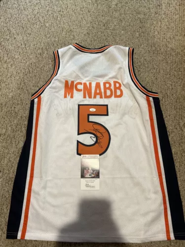 SYRACUSE ORANGE- DONOVAN MCNABB SIGNED AUTOGRAPH BASKETBALL JERSEY JSA COA RARE
