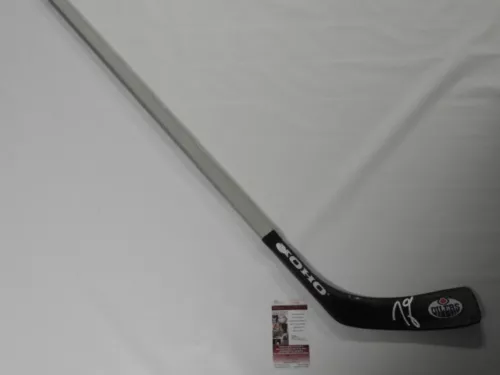 TAYLOR HALL SIGNED HOCKEY STICK EDMONTON OILERS JSA AUTHENTICATED