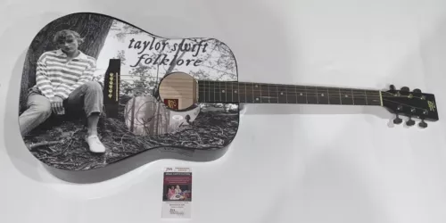 TAYLOR SWIFT SIGNED CUSTOM ACOUSTIC GUITAR FOLKLORE AUTOGRAPHED JSA COA