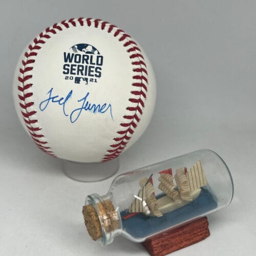TED TURNER SIGNED RAWLINGS 2021 WORLD SERIES BASEBALL JSA COA BRAVES OWNER A3191 COLLECTIBLE MEMORABILIA