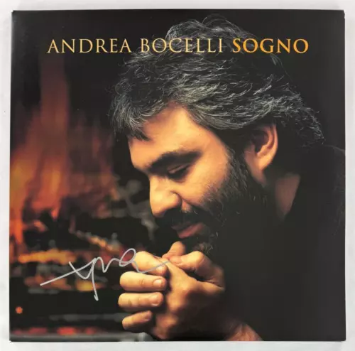 TENOR ANDREA BOCELLI SIGNED AUTOGRAPH ALBUM VINYL RECORD LP – SOGNO W/ PSA COA COLLECTIBLE MEMORABILIA