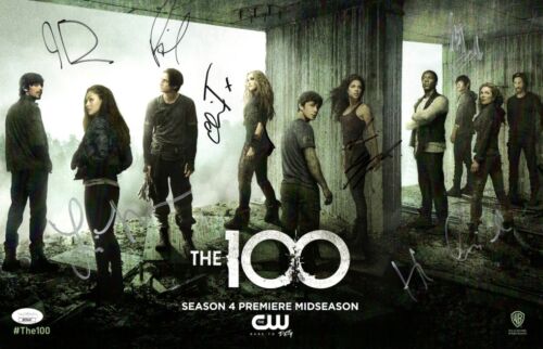 THE 100 CAST SIGNED AUTOGRAPH 11X17 POSTER SEASON 4 TAYLOR MORGAN +5 JSA XX76647 COLLECTIBLE MEMORABILIA