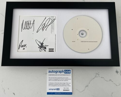 THE 1975 SIGNED A BRIEF INQUIRY INTO ONLINE RELATIONSHIPS FRAMED CD & COA ACOA COLLECTIBLE MEMORABILIA