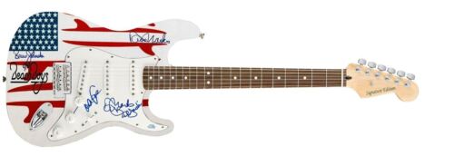 THE BEACH BOYS AUTOGRAPHED SIGNED USA SURFIN GRAPHICS PHOTO GUITAR ACOA COLLECTIBLE MEMORABILIA