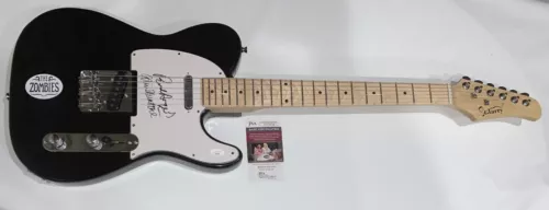 THE ZOMBIES SIGNED BLACK ELECTRIC GUITAR COLIN BLUNSTONE ROD ARGENT JSA COA