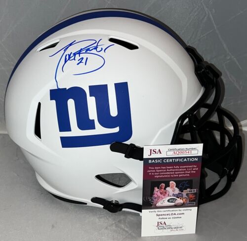 TIKI BARBER SIGNED NEW YORK GIANTS LUNAR ECLIPSE FULL SIZE HELMET JSA COLLECTIBLE MEMORABILIA