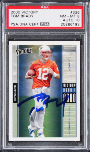 Tom Brady Signed 2000 Victory #326 Rookie Card Grade 8, Auto 10! PSA ...