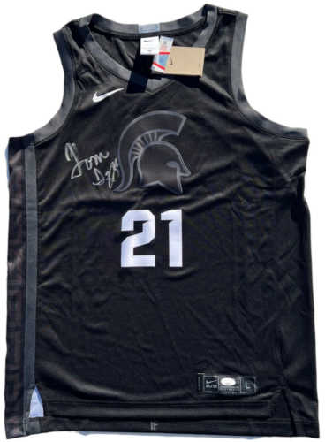 TOM IZZO SIGNED AUTOGRAPHED MICHIGAN STATE SPARTANS BASKETBALL JERSEY MSU JSA ! COLLECTIBLE MEMORABILIA
