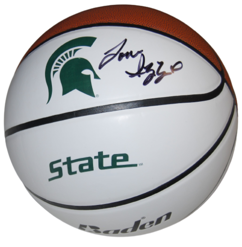 TOM IZZO SIGNED (MICHIGAN STATE SPARTANS) F/S LOGO BASKETBALL PSA/DNA AN61730 COLLECTIBLE MEMORABILIA