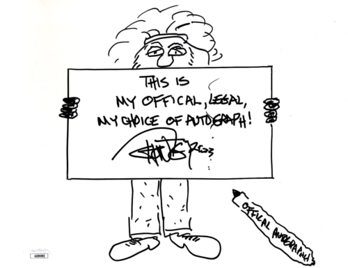 TOMMY CHONG HAND SIGNED ORIGINAL 8×11 DRAWING AWESOME SELF PORTRAIT JSA COLLECTIBLE MEMORABILIA