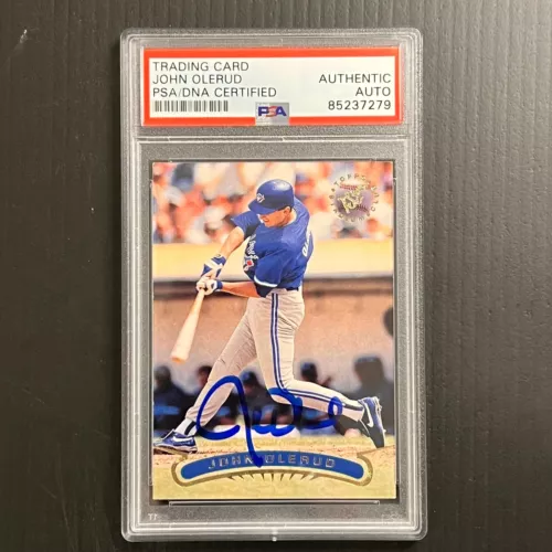 TOPPS #277 JOHN OLERUD PSA/DNA SLABBED AUTOGRAPHED AUTO BLUE JAYS COLLECTIBLE MEMORABILIA