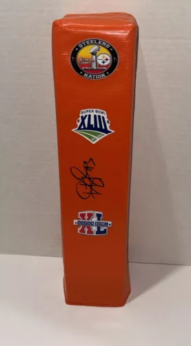 TROY POLAMALU SIGNED PITTSBURGH STEELERS PYLON FOOTBALL SUPER BOWL BOWL PROOF COLLECTIBLE MEMORABILIA