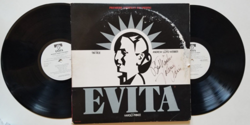 VALERIE PERRI SIGNED EVITA BROADWAY SOUNDTRACK VINYL COA ANDREW LLOYD WEBBER COLLECTIBLE MEMORABILIA