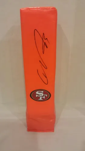 VERNON DAVIS SIGNED TOUCHDOWN PYLON SAN FRANCISCO 49ERS FOOTBALL PROOF JSA COA