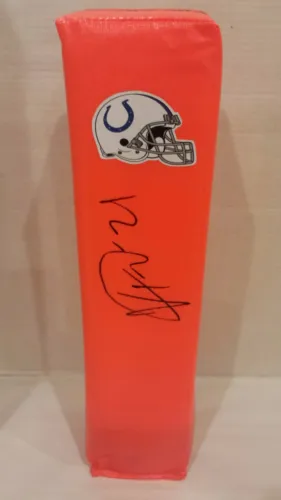 VONTAE DAVIS SIGNED TOUCHDOWN PYLON INDIANAPOLIS COLTS AUTOGRAPHED FOOTBALL