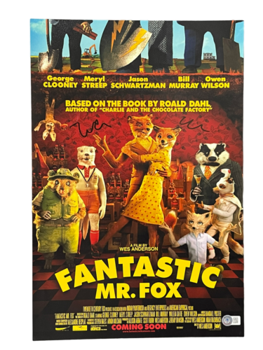 WES ANDERSON SIGNED 12×18 PHOTO FANTASTIC MR. FOX AUTHENTIC AUTOGRAPH BECKETT COLLECTIBLE MEMORABILIA