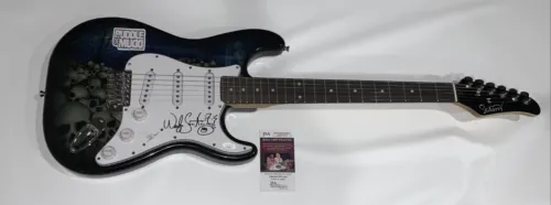 WES SCANTLIN SIGNED SKULL ELECTRIC GUITAR PUDDLE OF MUDD JSA COA COLLECTIBLE MEMORABILIA