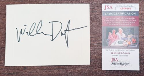 WILLEM DAFOE SIGNED AUTOGRAPHED 4.5 X 6 CARD BAS BECKETT CERT PLATOON SPIDER-MAN COLLECTIBLE MEMORABILIA