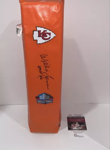 WILLIE LANIER SIGNED TOUCHDOWN PYLON KANSAS CITY CHIEFS FOOTBALL HOF JSA COA COLLECTIBLE MEMORABILIA