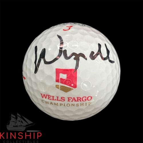 WYNDHAM CLARK SIGNED WELLS FARGO LOGO GOLF BALL JSA COA US OPEN PGA AUTO A3207 COLLECTIBLE MEMORABILIA