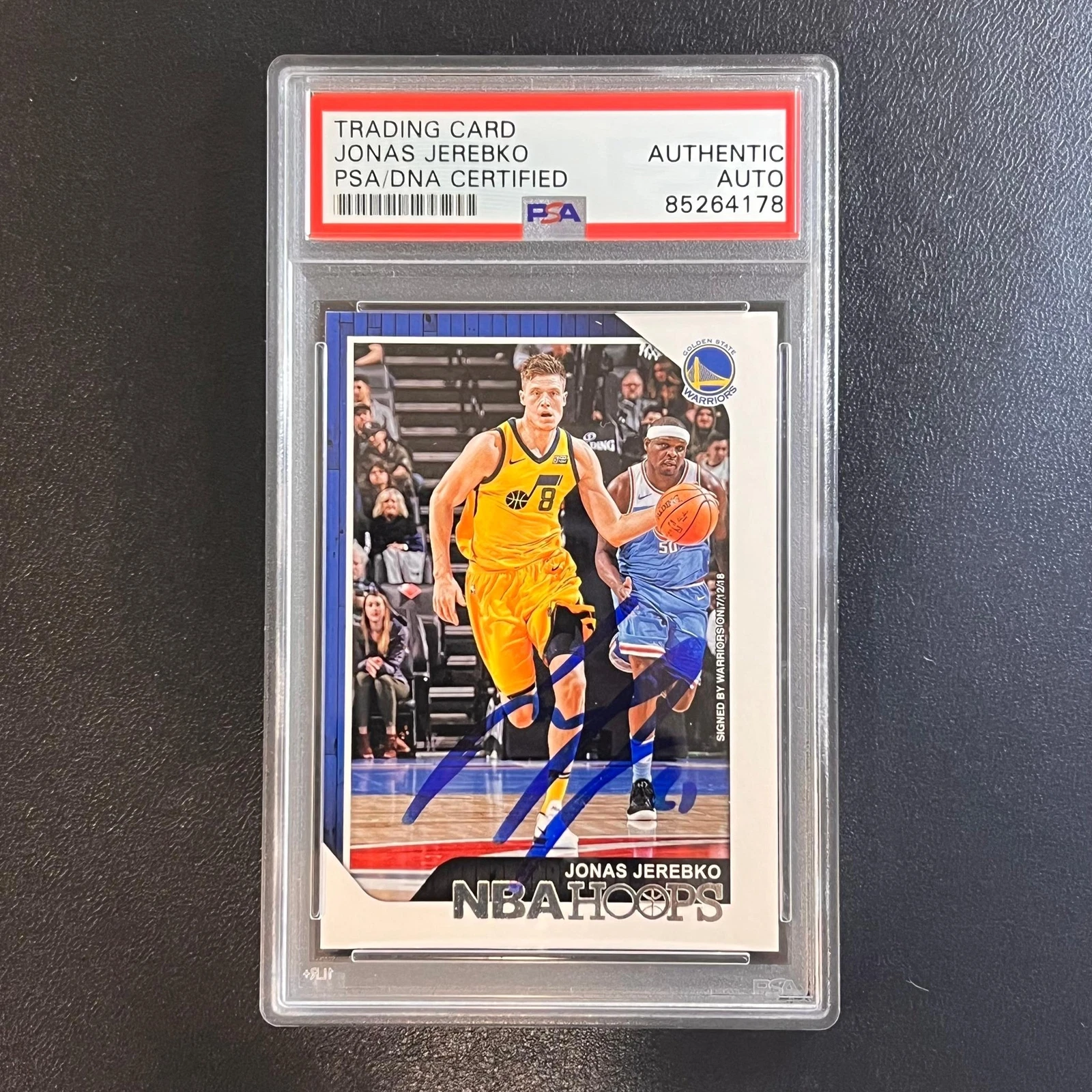 2018-19 Panini Hoops #55 Jonas Jerebko Signed Card AUTO PSA Slabbed Warriors