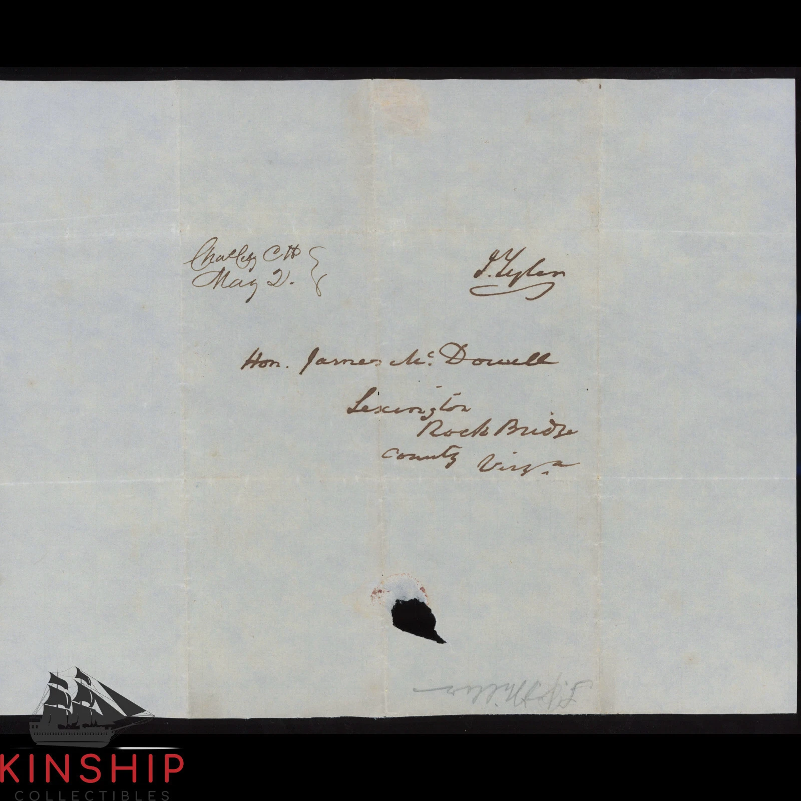 President John Tyler signed Free Frank Cut Sheet JSA LOA Auto 9 Inscribed Z1742