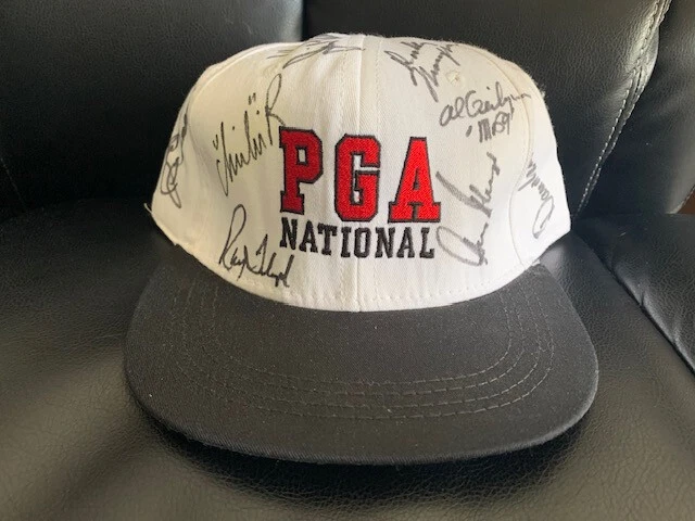GARY PLAYER+RAY FLOYD+CHI CHI+GEIBERGER+OTHERS HAND SIGNED PGA NATIONAL HAT+COA