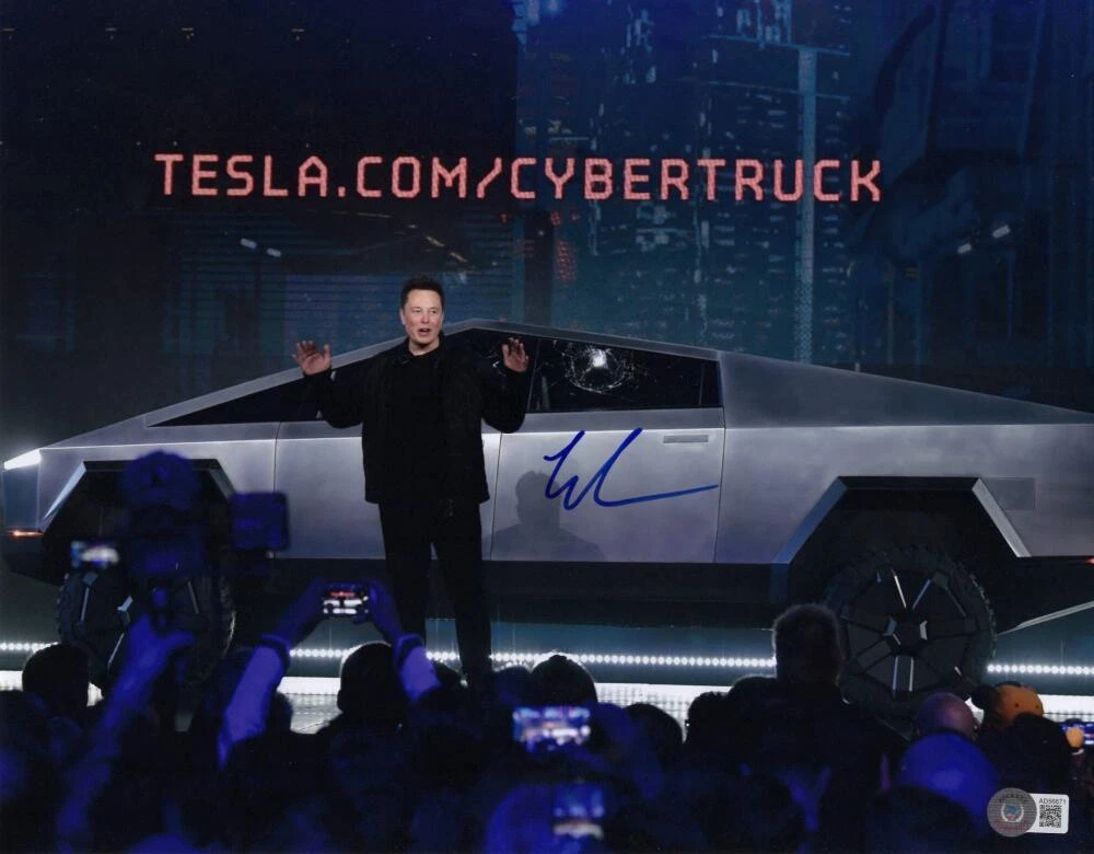 Elon Musk Signed Autograph 11x14 Photo Tesla Cybertruck Announcement Beckett COA