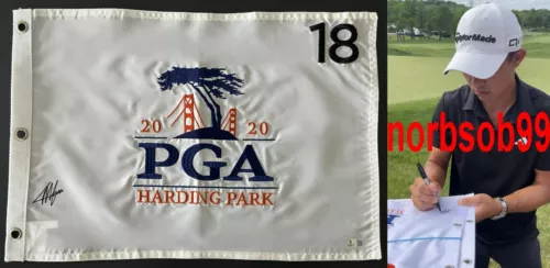 COLLIN MORIKAWA SIGNED 2020 PGA CHAMPIONSHIP FLAG WEXACT VIDEO PROOF BECKETT COA COLLECTIBLE MEMORABILIA