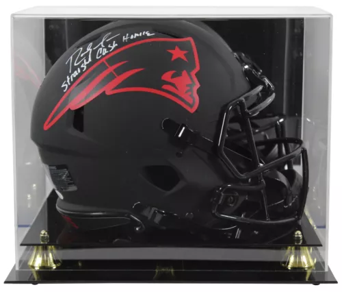 PATRIOTS RANDY MOSS “SCH” SIGNED ECLIPSE PROLINE F/S SPEED HELMET W/ CASE BAS W COLLECTIBLE MEMORABILIA