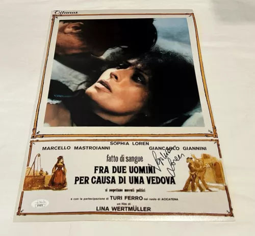 SOPHIA LOREN SIGNED FRA DUE UOMINI 12X18 MOVIE POSTER JSA COLLECTIBLE MEMORABILIA