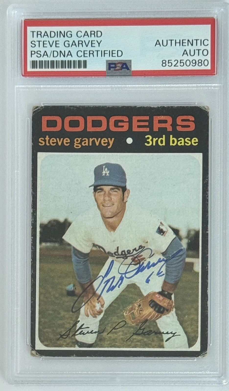 1971 71 Topps Steve Garvey Signed RC Rookie Card PSA DNA Autograph Hall Of Fame