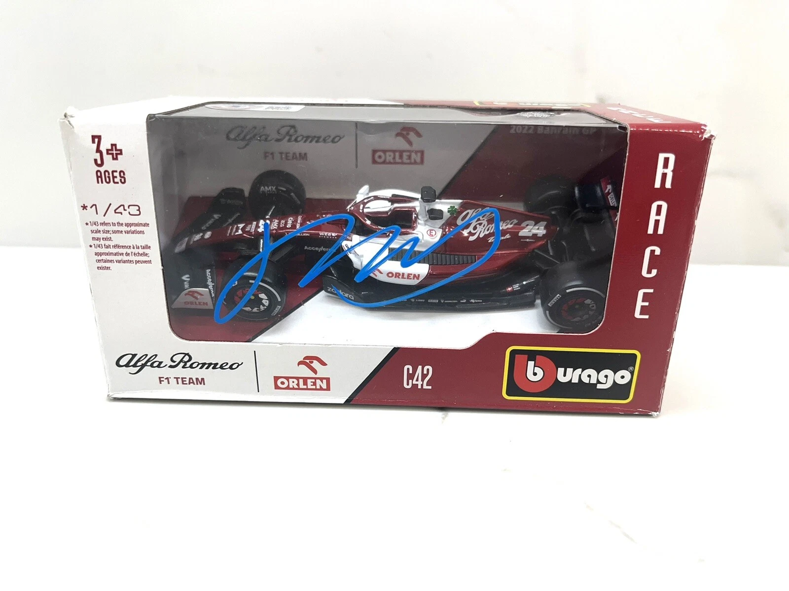 ZHOU GUANYU SIGNED 1:43 RACING CAR F1 DRIVER FORMULA 1 CHINA BECKETT BAS CERT #2 COLLECTIBLE MEMORABILIA