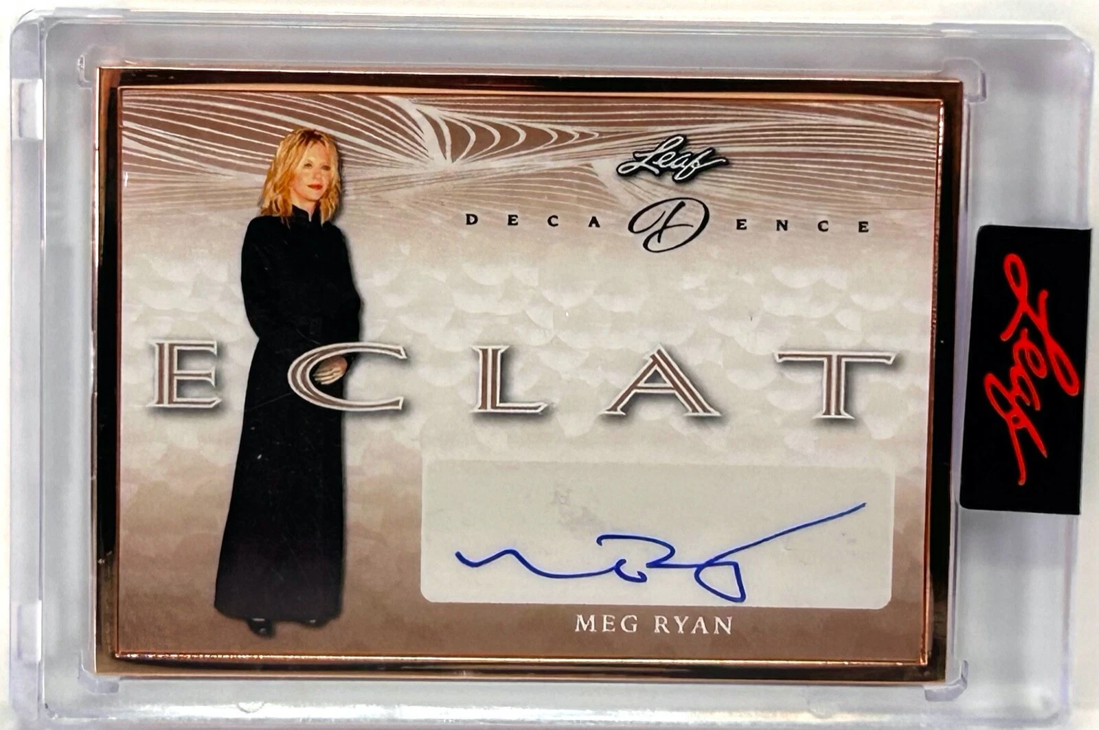 MEG RYAN Signed Autograph Slabbed Encapsulated Card Leaf Eclat #10/10