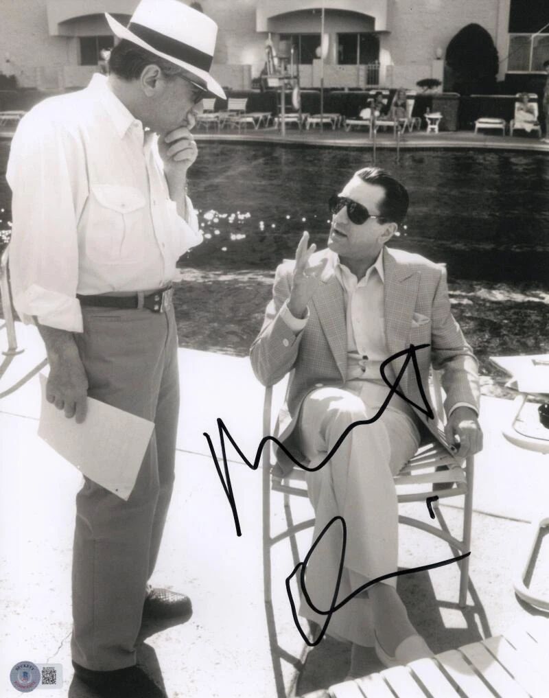 Robert DeNiro Signed Autograph 11x14 Photo - Casino Set w/ Martin Scorsese BAS