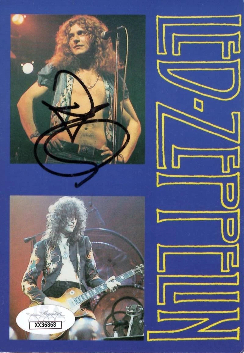 Robert Plant Led Zeppelin Signed Autograph 4x6 Postcard I II III IV w/ JSA COA