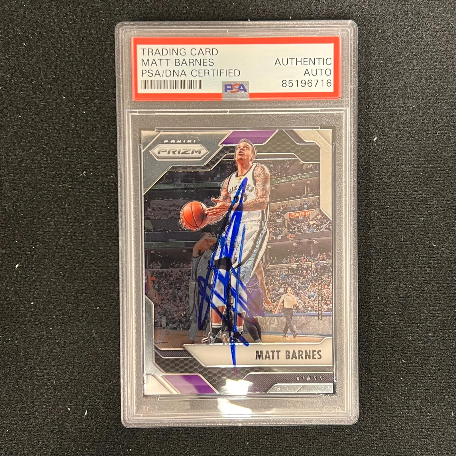 2016-17 Panini Prizm #118 Matt Barnes Signed Card AUTO PSA Slab Kings
