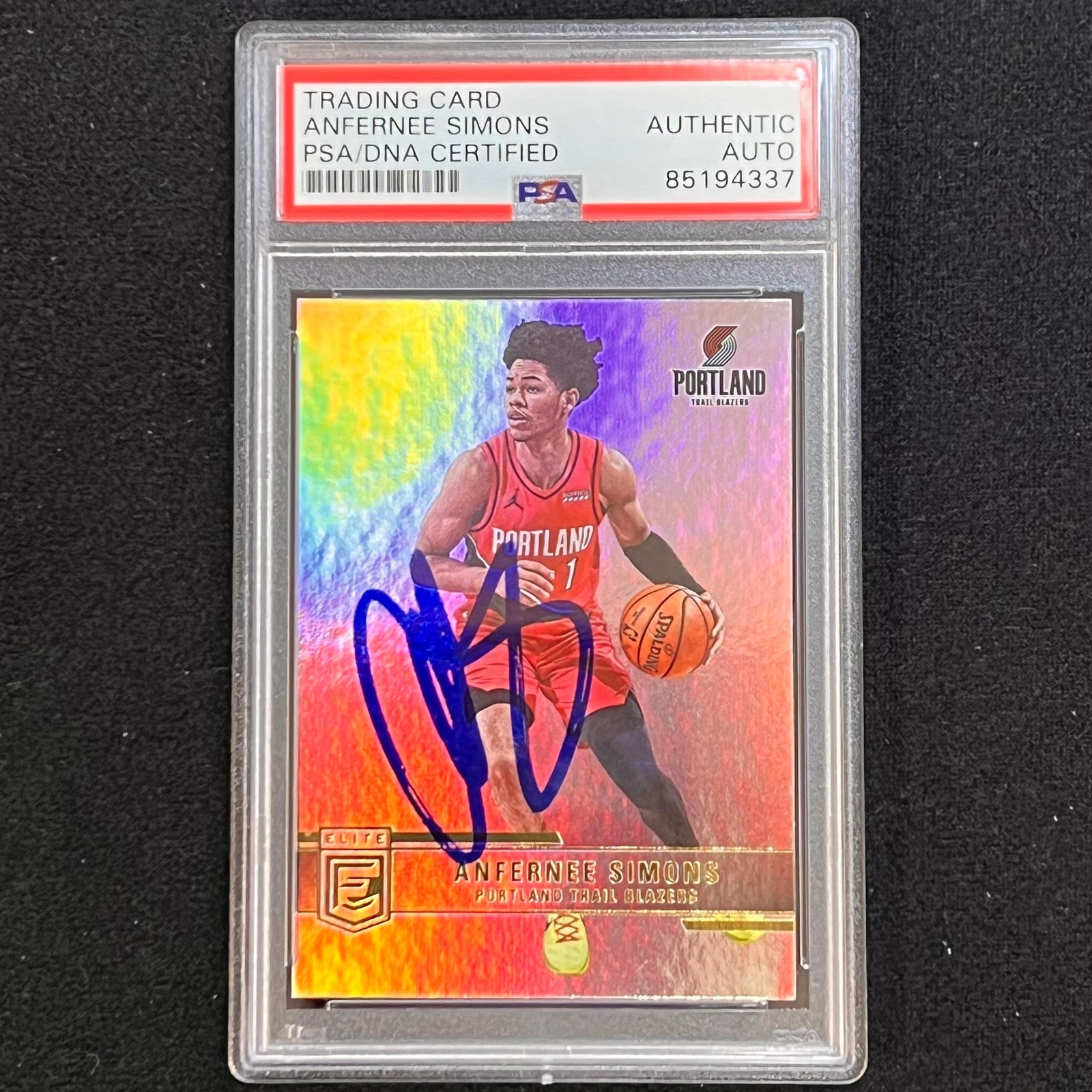 2020-21 Donruss Elite #57 ANFERNEE SIMONS Signed Card AUTO PSA Slabbed Blazers