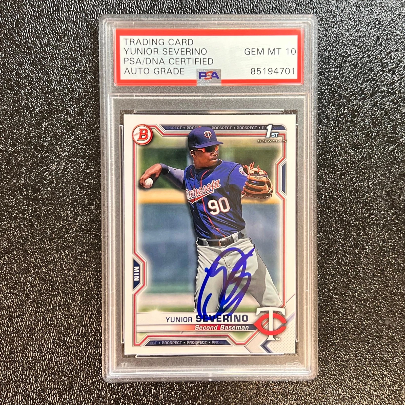 2019 Bowman #BP-140 Yunior Severino Signed Card PSA Slabbed AUTO 10 Twins
