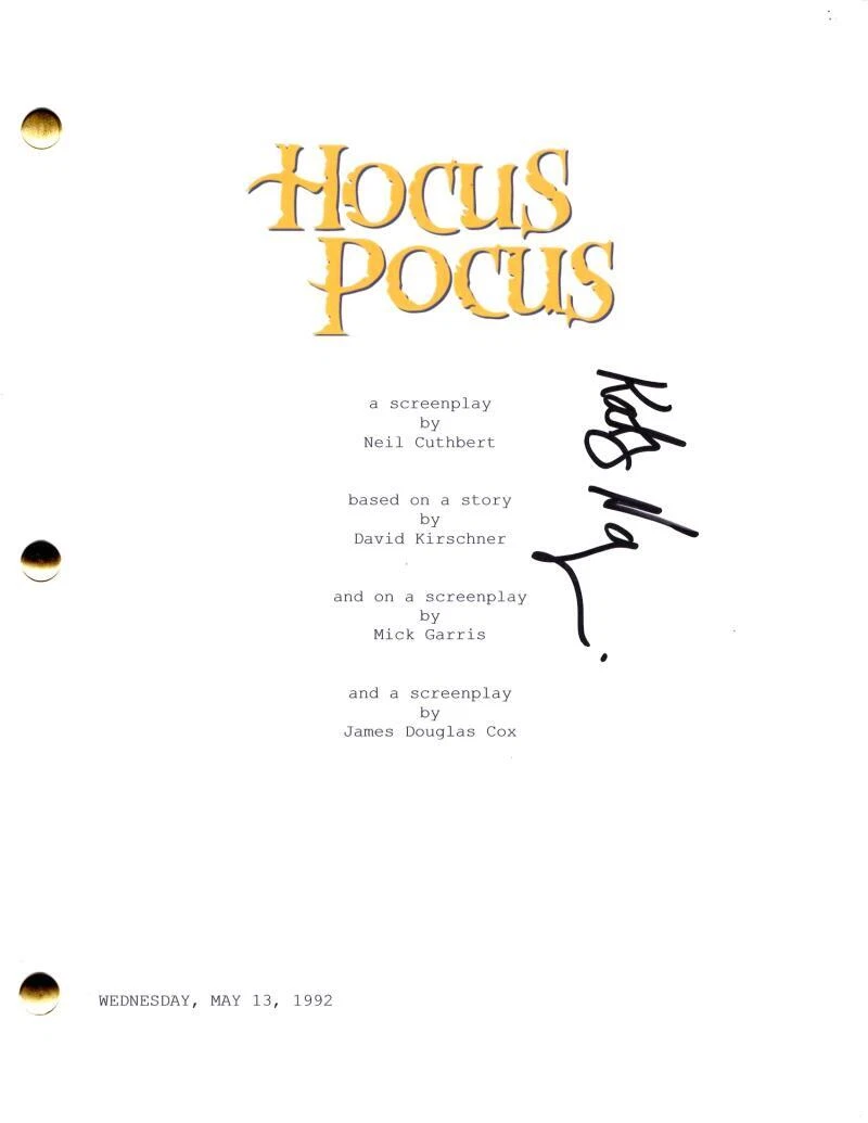 Kathy Najimy Signed Autograph Hocus Pocus Full Movie Script w/ Bette Midler