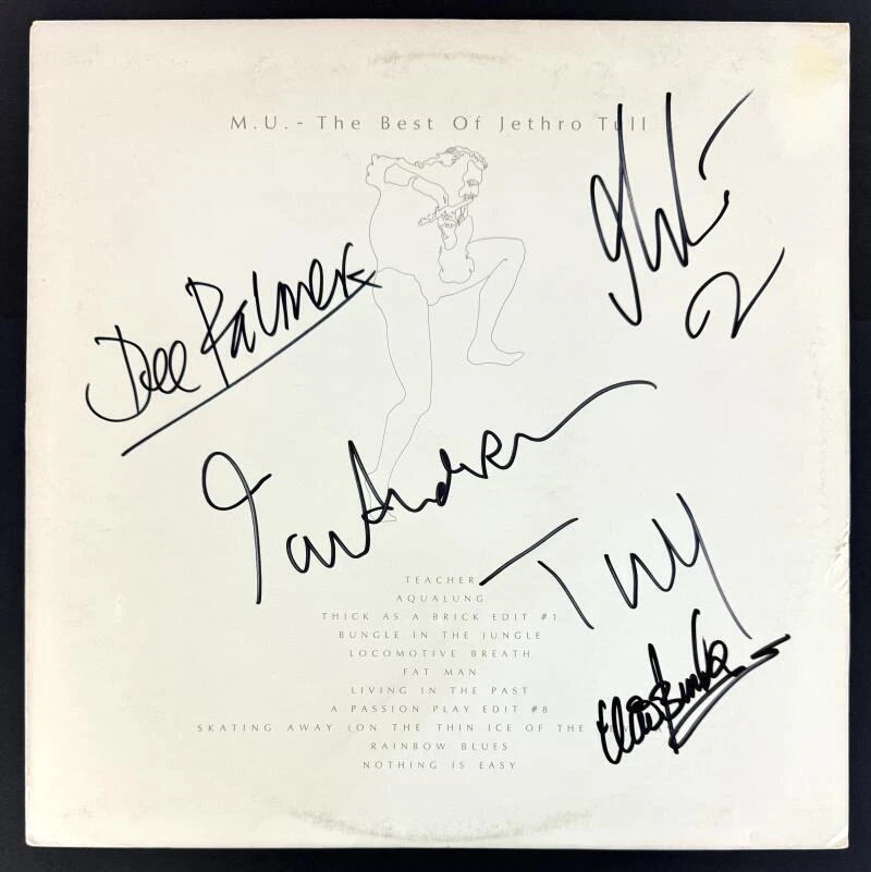 Jethro Tull Signed Autograph Album Vinyl Record - Ian Anderson Dee Palmer +2 BAS
