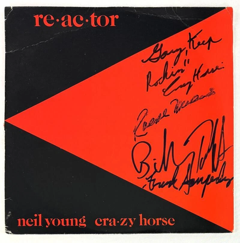 Crazy Horse x3 Signed Autograph Album Vinyl Record LP - Reactor w/ JSA COA