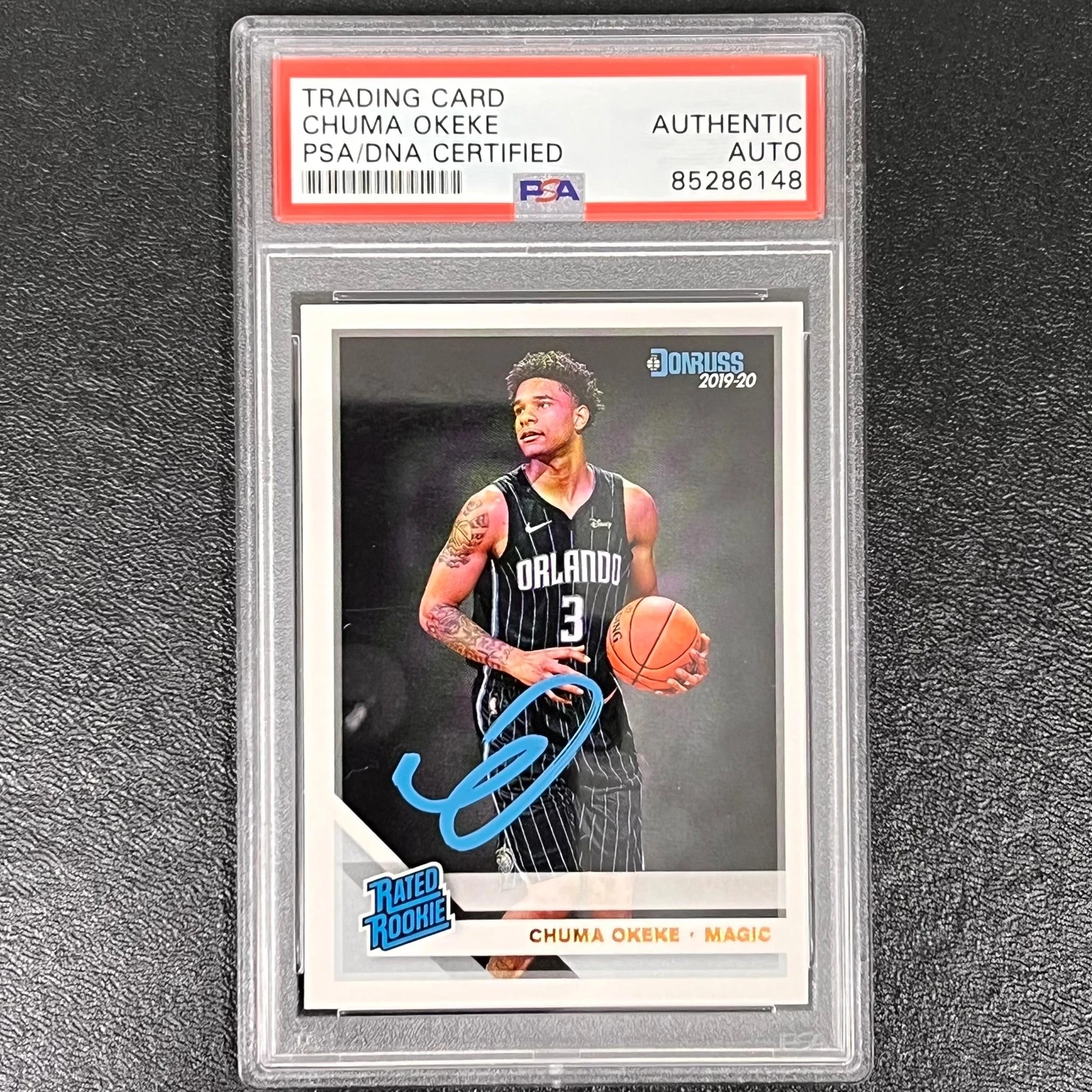 2019-20 Panini Donruss Rated Rookie #215 Chuma Okeke Signed Card AUTO PSA Slabbe
