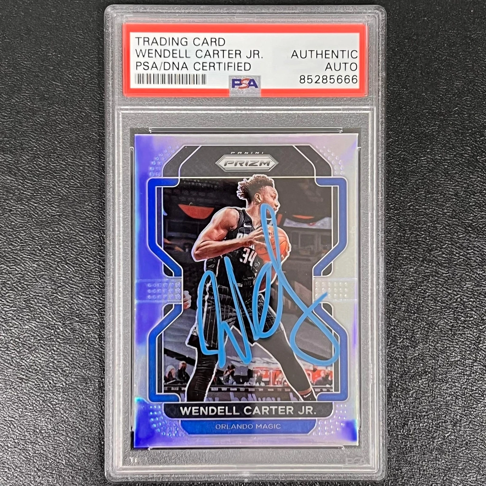 2021-22 Panini Prizm #160 Wendell Carter Jr Signed Card PSA/DNA AUTO PSA Slabbed