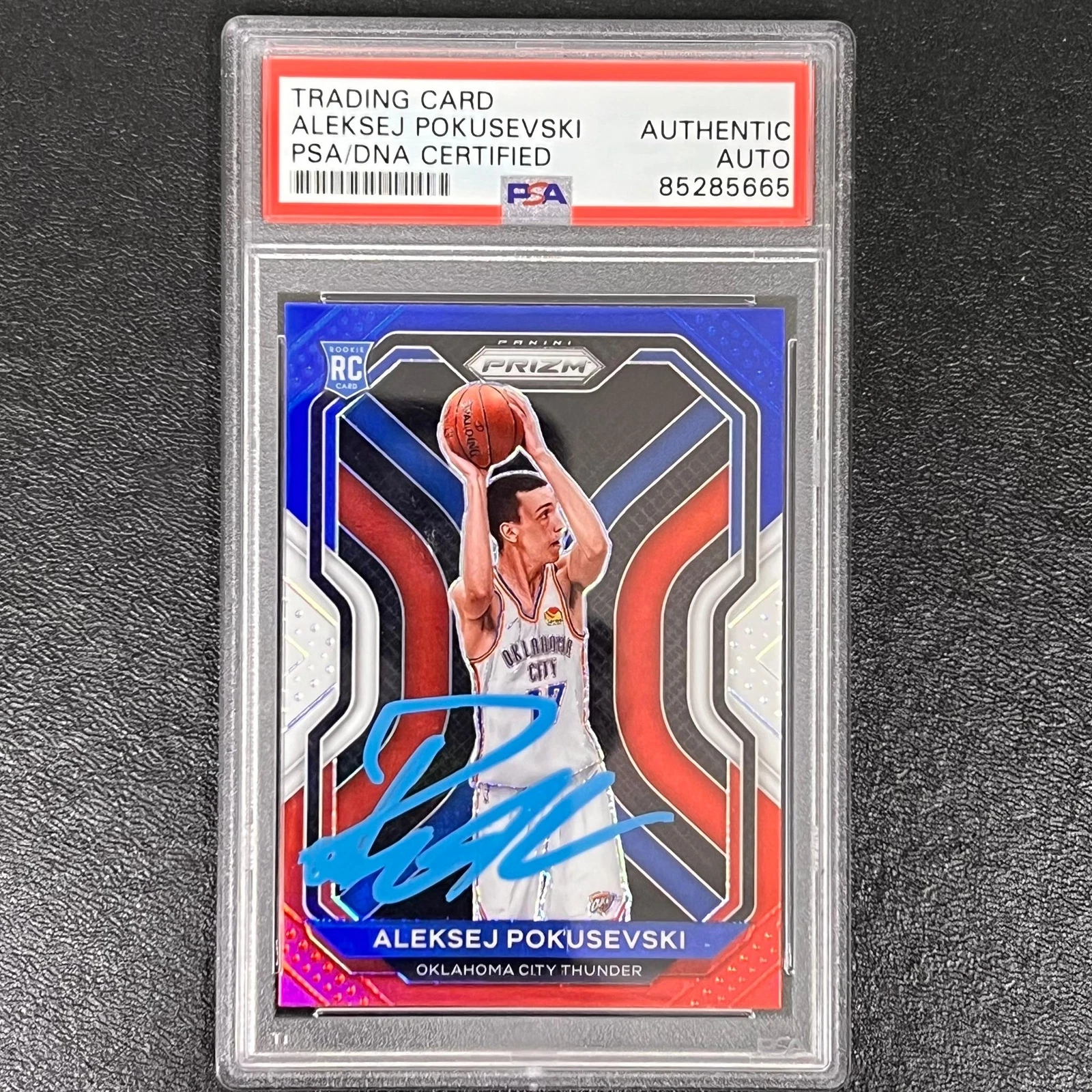 2020-21 Panini Prizm #264 Aleksej Pokusevski Signed Card AUTO PSA Slabbed RC Thu