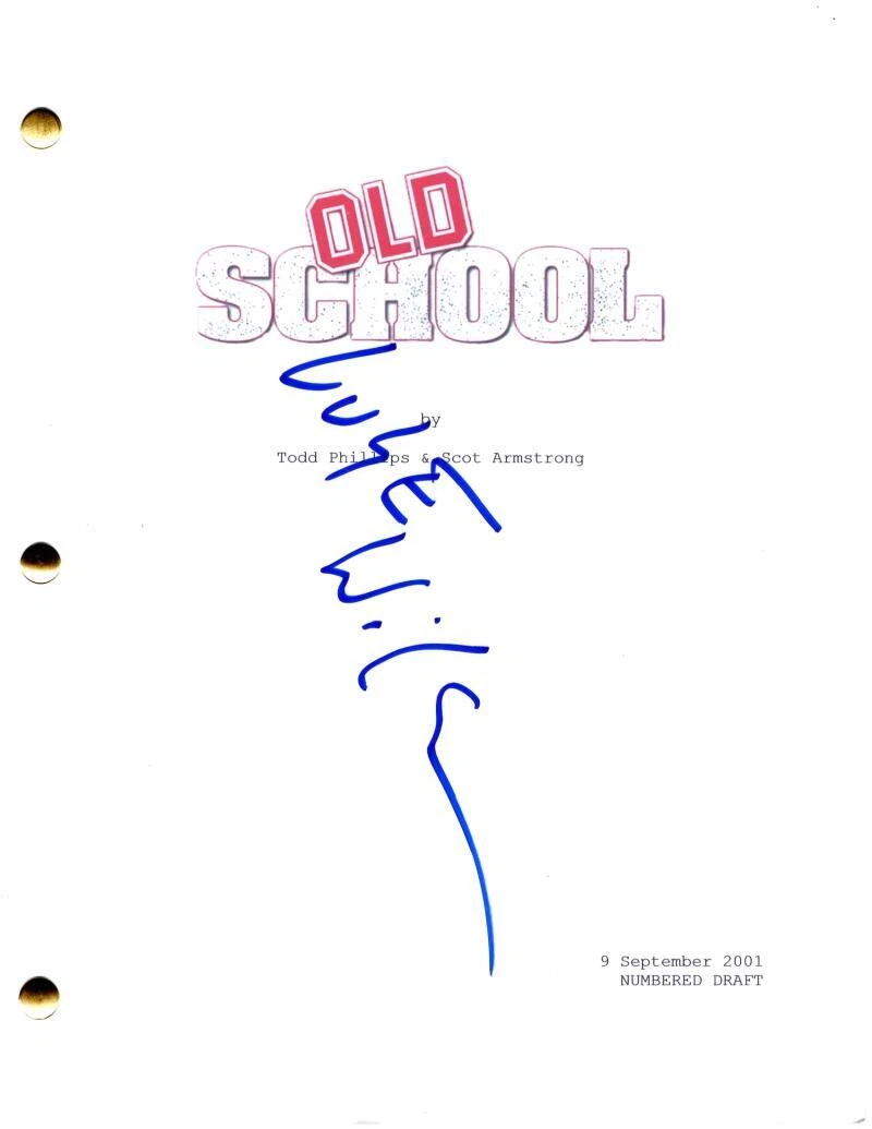 Luke Wilson Signed Autograph Old School Movie Script Screenplay - Mitch Martin