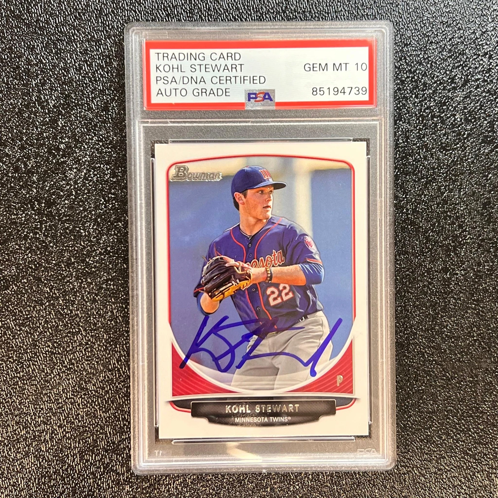 2013 Topps Bowman #BDPP2 Kohl Stewart Signed Card PSA AUTO GRADE 10 Slabbed Twin